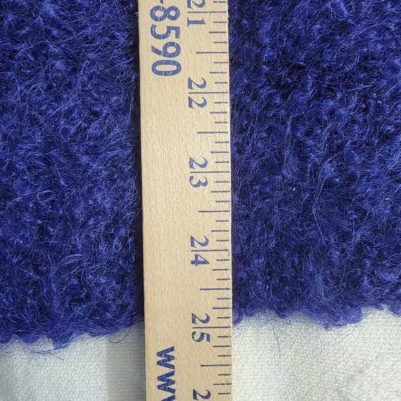 VTG Kikit by Maurice Sasson Curly Mohair Boucle Knit Indigo Blue Sweater Sz M - Picture 11 of 11